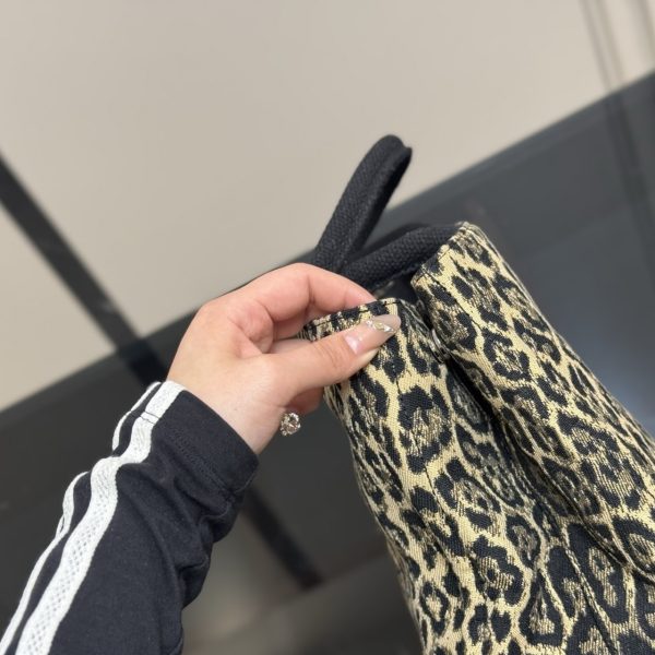 PRADA LEOPARD PRINT CANAPA CANVAS BROWN 30CM