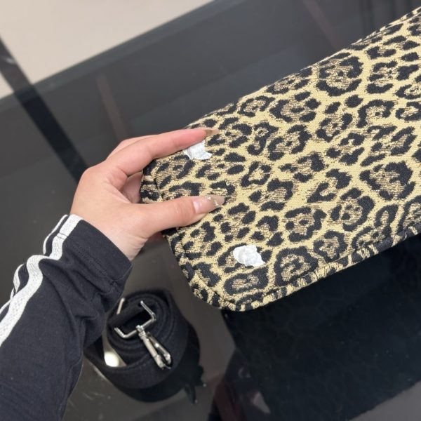 PRADA LEOPARD PRINT CANAPA CANVAS BROWN 30CM