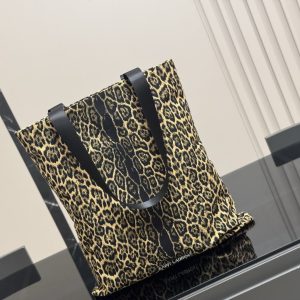 SAINT LAURENT LEOPARD PRINT TOTE BAG 46CM