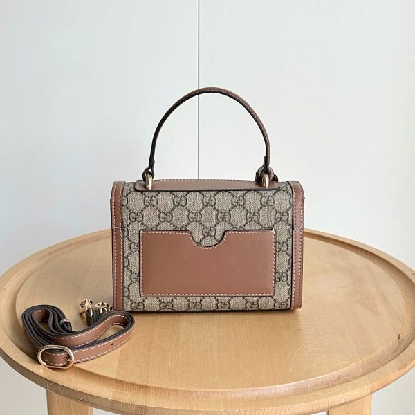 GUCCI PADLOCK SMALL TOP HANDLE BAG BROWN 20CM ‎838999 FAD6L 9758