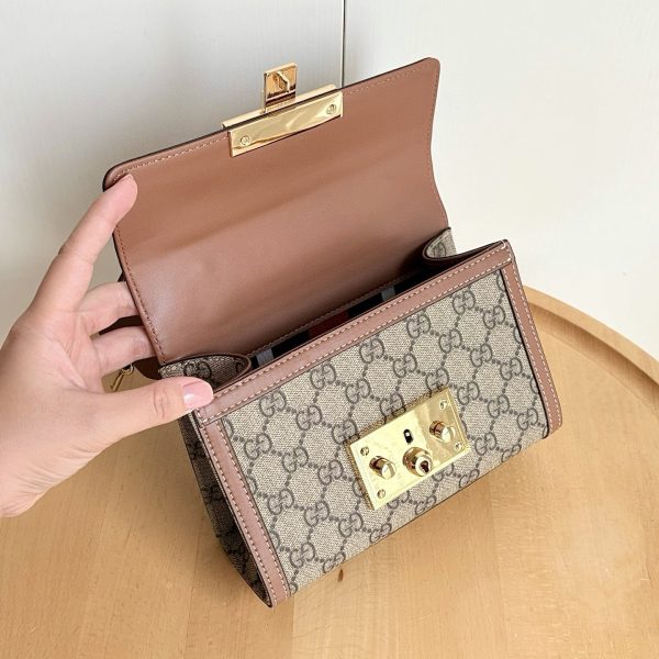 GUCCI PADLOCK SMALL TOP HANDLE BAG BROWN 20CM ‎838999 FAD6L 9758