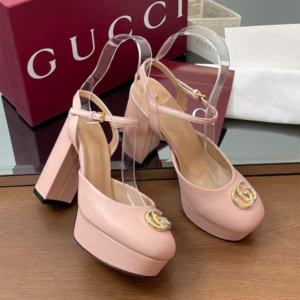 GUCCI Women’s platform pump with crystal Double G