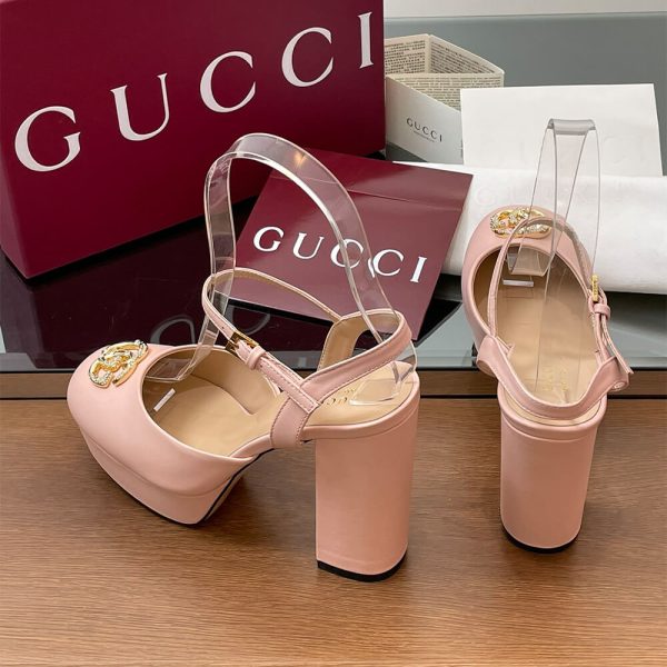 GUCCI Women’s platform pump with crystal Double G