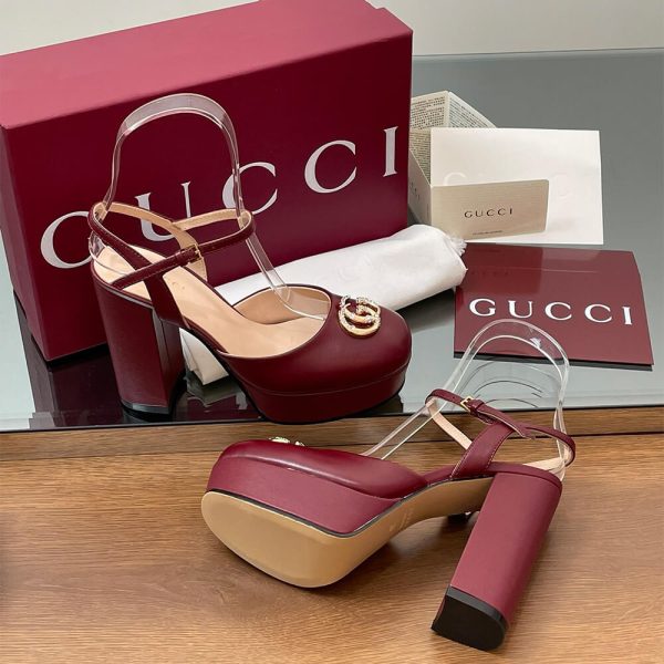 GUCCI Women’s platform pump with crystal Double G
