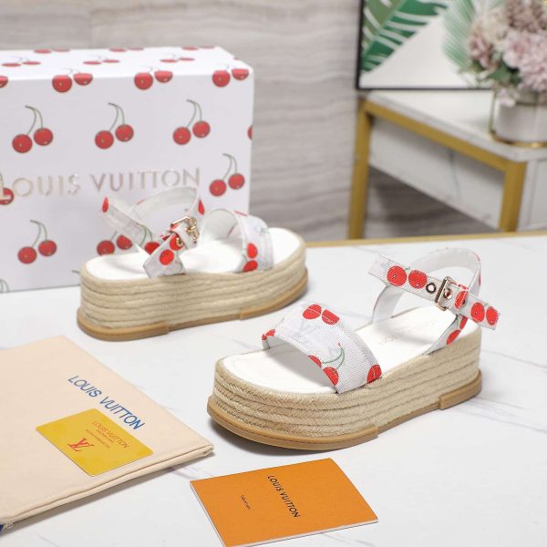 LOUIS VUITTON X TAKASHI MAYA PLATFORM SANDAL MONOGRAM CHERRY 1AHNSK