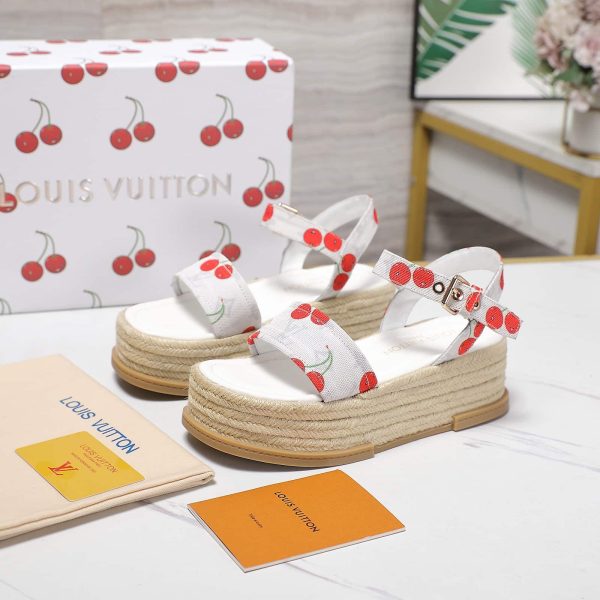 LOUIS VUITTON X TAKASHI MAYA PLATFORM SANDAL MONOGRAM CHERRY 1AHNSK