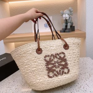 LOEWE ANAGRAM BASKET BAG TAN 30CM A223P65X01 2435