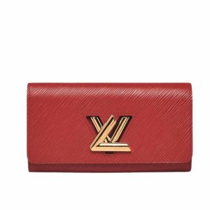 LOUIS VUITTON COQUELICOT EPI LEATHER TWIST WALLET RED 19CM