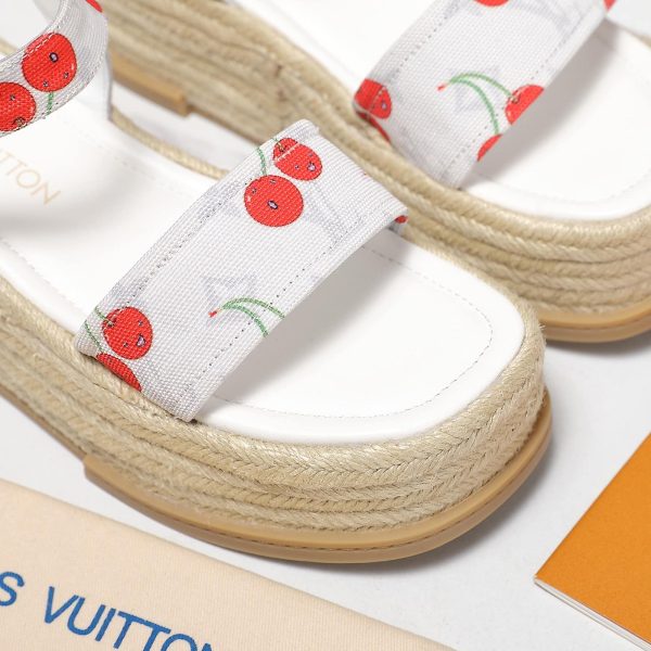 LOUIS VUITTON X TAKASHI MAYA PLATFORM SANDAL MONOGRAM CHERRY 1AHNSK
