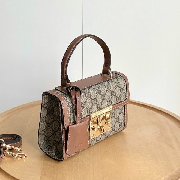 GUCCI PADLOCK SMALL TOP HANDLE BAG BROWN 20CM ‎838999 FAD6L 9758