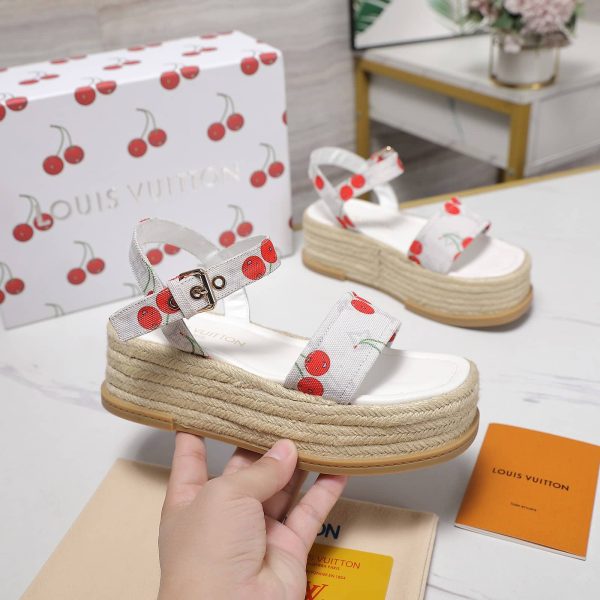 LOUIS VUITTON X TAKASHI MAYA PLATFORM SANDAL MONOGRAM CHERRY 1AHNSK