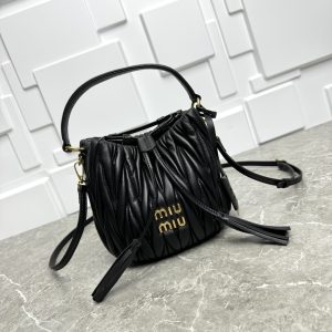 MIU MIU MATELASSÉ NAPPA LEATHER BAG BLACK 17CM 5BE084 N88 F0002 V OOO