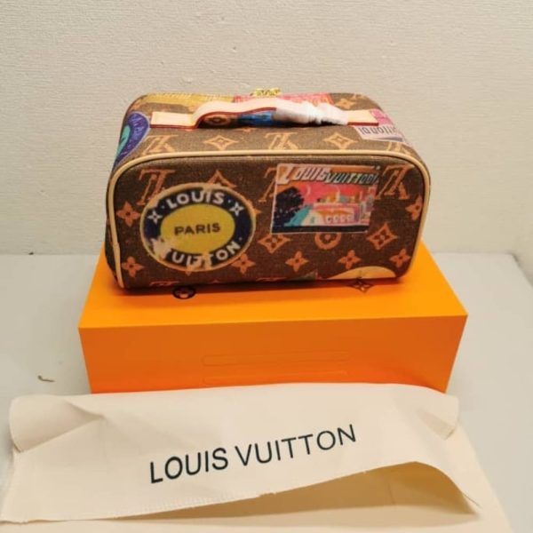 LOUIS VUITTON TOILETRY BAG 2 COMPARTMENTS BROWN 24CM M14744