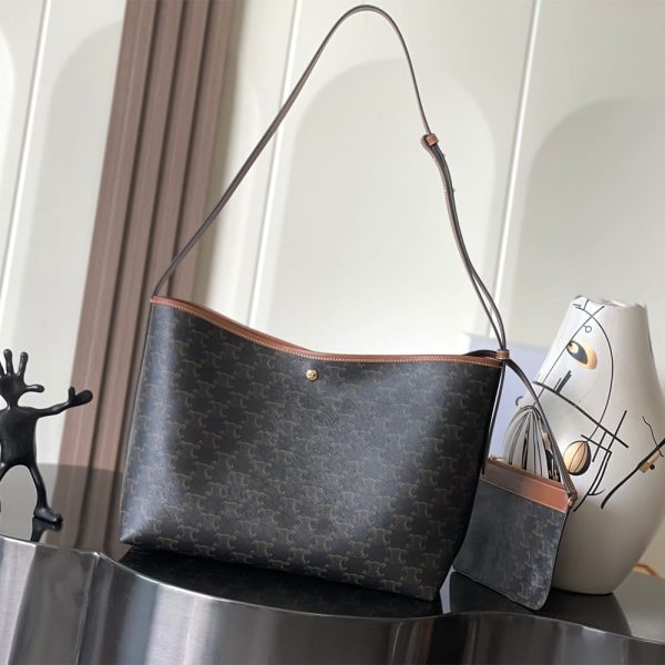 Celine SOFT SHOPPER BAG IN Triomphe Canvas and Calfskin (HIGH-END GRADE)