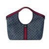 GUCCI GIGLIO LARGE TOTE BAG BLUE AND WHITE GG DENIM 60CM ‎853971 FAFFQ 8864