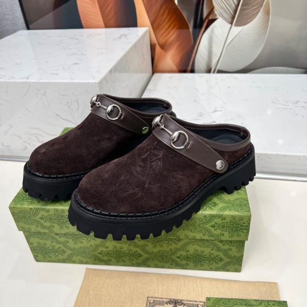 GUCCI WOMEN MULE WITH HORSEBIT DARK BROWN 835829 AAE3R 2042