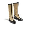 CHANEL MÉTIERS DART HIGH BOOTS BEIGE AND BLACK G46591 B21103 U2030
