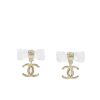 CHANEL D25 CC BOW EARRINGS GOLD METAL ABF537 B19997 NAFVG