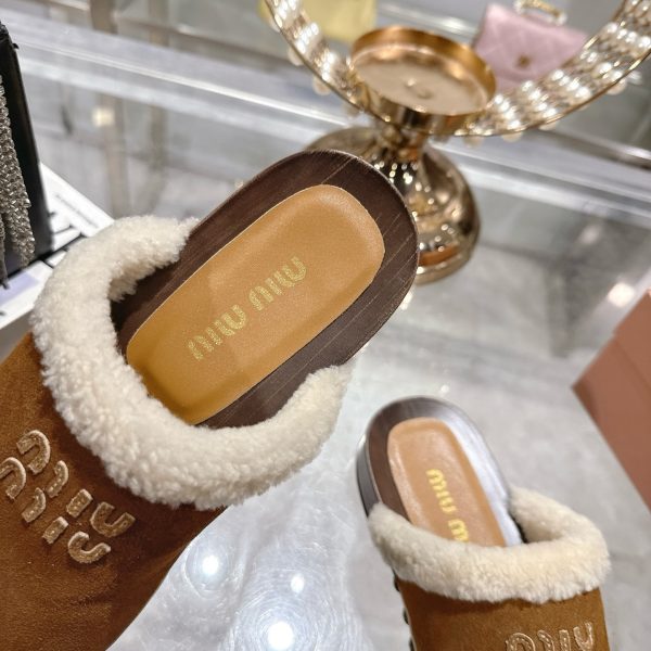 MIUMIU SUEDE CLOGS COCOA BROWN 5Z504E Z0G F0324 F ZF30