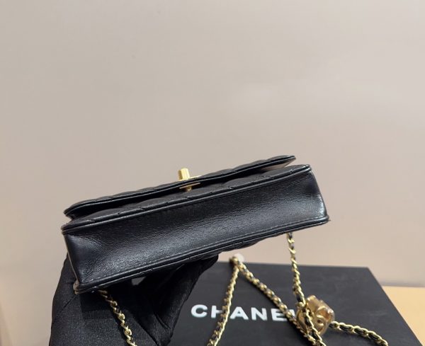 CHANEL DIAMOND BALL LAMBSKIN BLACK