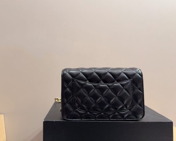CHANEL DIAMOND BALL LAMBSKIN BLACK