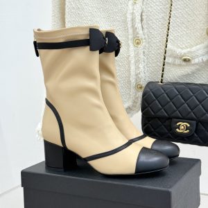Chanel Ankle Boots in Mesh and Grosgrain