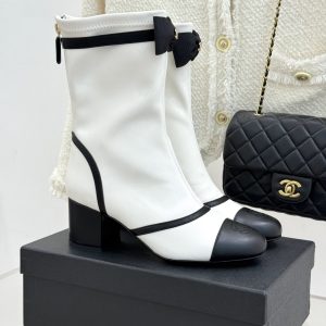 Chanel Ankle Boots in Mesh and Grosgrain