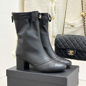Chanel Ankle Boots in Mesh and Grosgrain