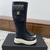 CHANEL 25S WEDGE KNEE-HIGH BOOTS