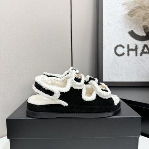 Chanel White and Black Sandal