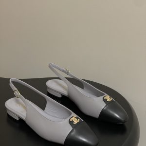 Chanel SLINGBACKS GREY BLACK