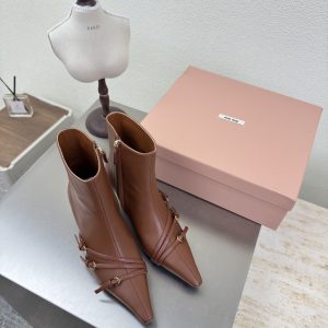 Miu Miu Brown Utility Boots