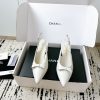 Chanel Ribbon Point Back Open Heels