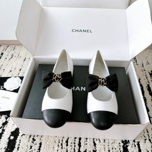 Chanel White Jennie Ribbon Flats