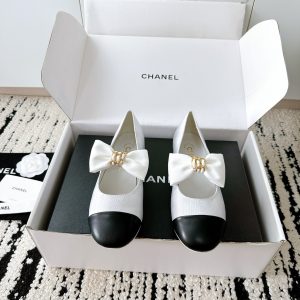 Chanel White Jennie Ribbon Flats