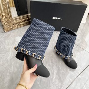 CHANEL CC Coin Charm Leather Short Boots