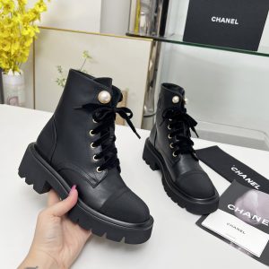 Chanel Leather Boots Black
