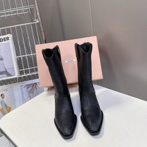Miu Miu Leather Cowboy Boots