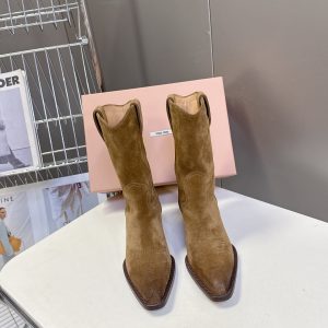 Miu Miu Leather Cowboy Boots