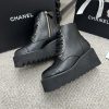 Chanel Calfskin Pearl Cap Toe Ankle Boots