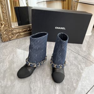 CHANEL CC Coin Charm Leather Short Boots