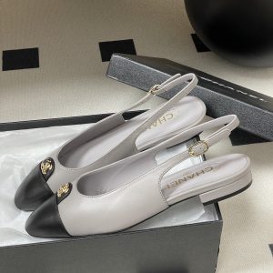 Chanel SLINGBACKS GREY BLACK