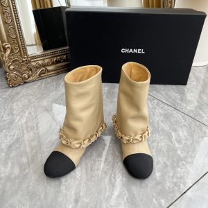 CHANEL CC Coin Charm Leather Short Boots