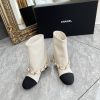 CHANEL CC Coin Charm Leather Short Boots