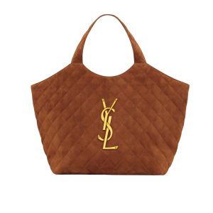 SAINT LAURENT LARGE TOTE BAG IN SUEDE COPPER 36CM