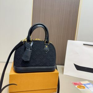 LOUIS VUITTON ALMA DENIM BLACK 24CM