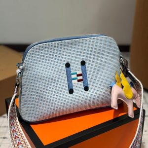 HERMES BOLIDE CRAZY H CASE BLUE 26CM H103750M 05