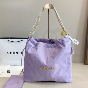 CHANEL 22 MEDIUM HANDBAG PURPLE 35CM