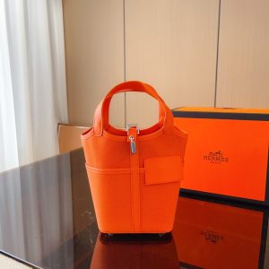 HERMES PICOTIN LOCK 18 POCKET BAG ORANGE 20CM H083189CKAL