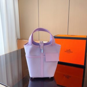 HERMES PICOTIN LOCK 18 POCKET BAG PURPLE 20CM